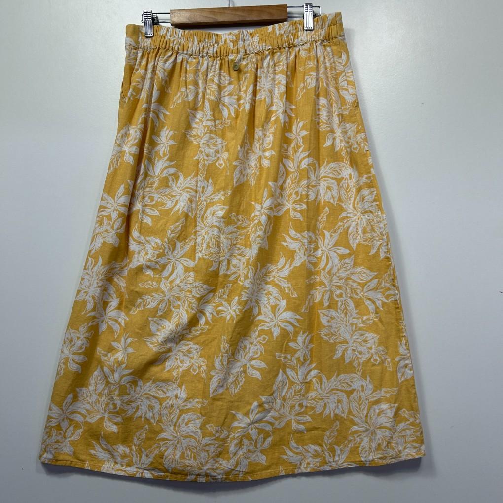 Piping Hot Yellow Cotton Maxi Skirt - Size 18