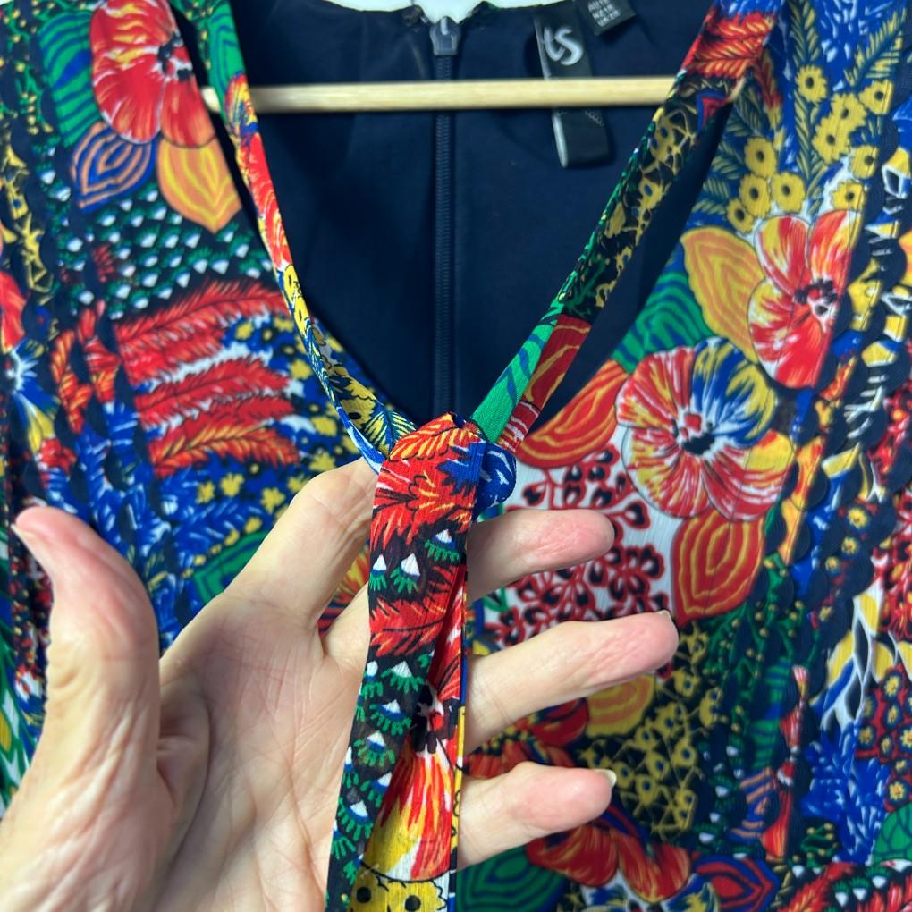 Taking Shape Multicoloured Pleated Dress - Size 18