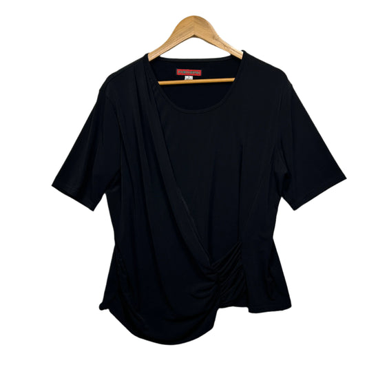 Portofino Top Size 16 Black Short Sleeve Made in Australia