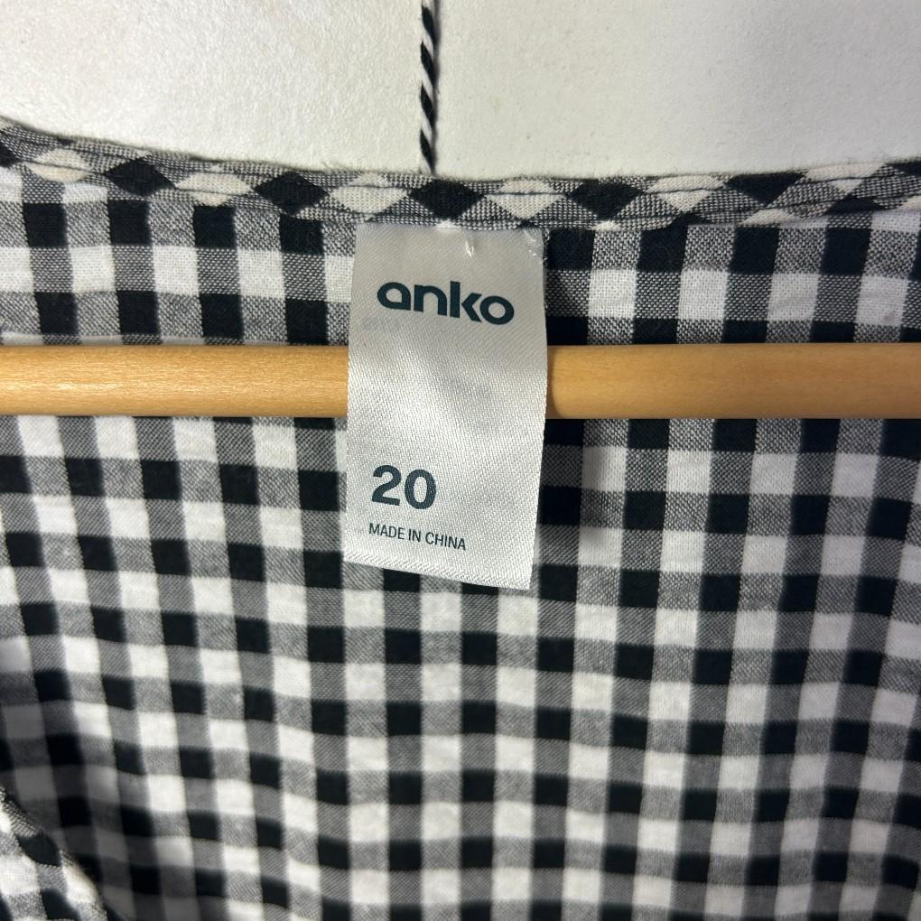 Anko Black Gingham Check Cotton Dress - Size 20