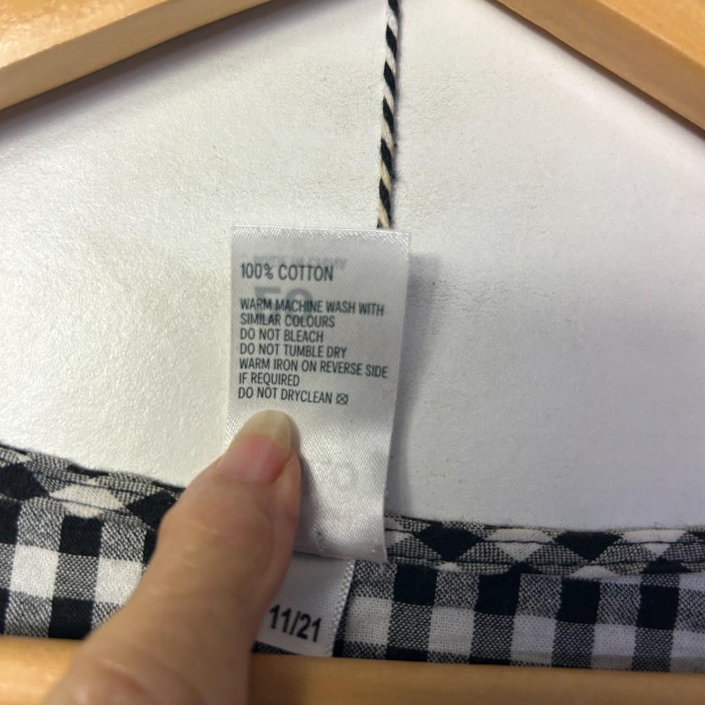 Anko Black Gingham Check Cotton Dress - Size 20