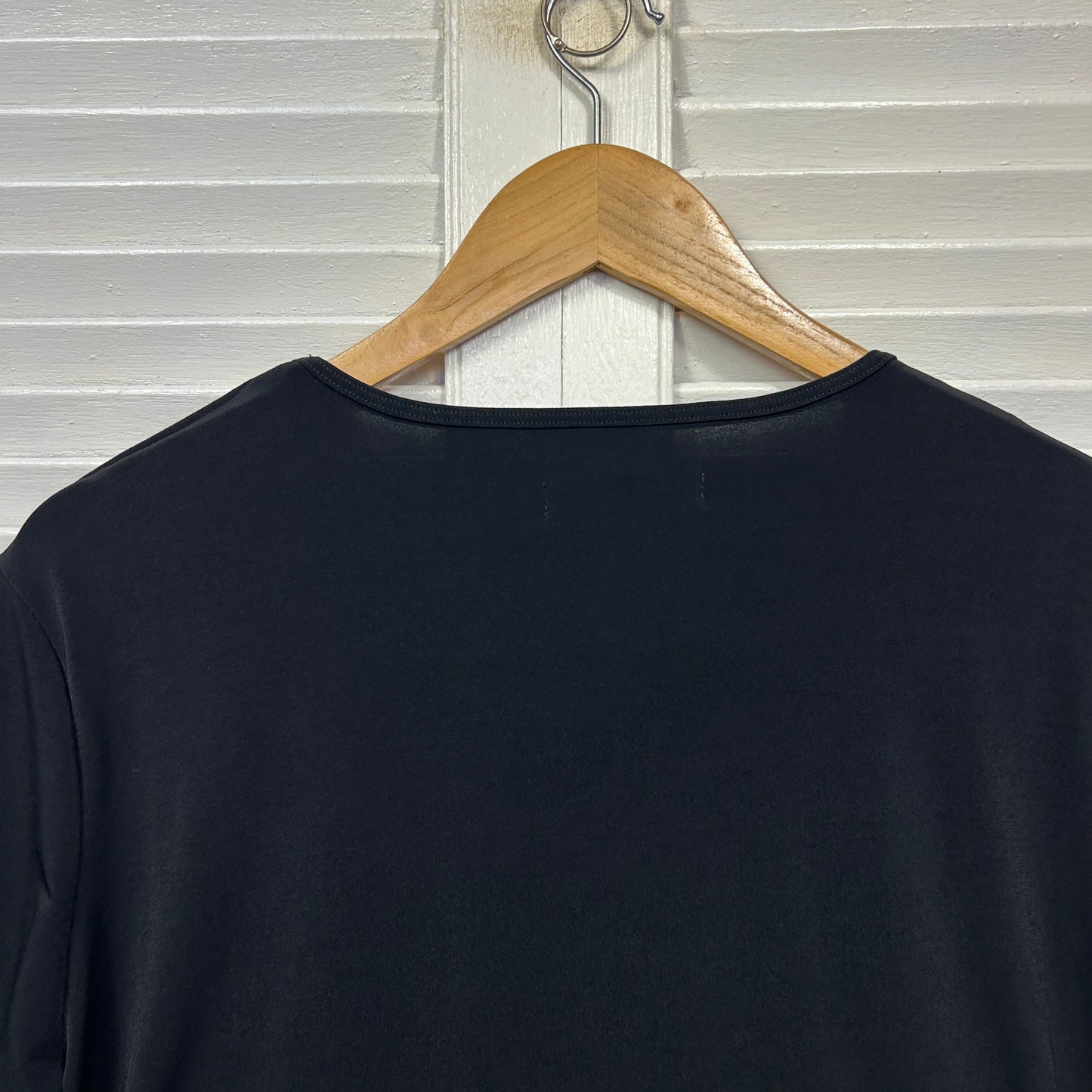 Portofino Top Size 16 Black Short Sleeve Made in Australia