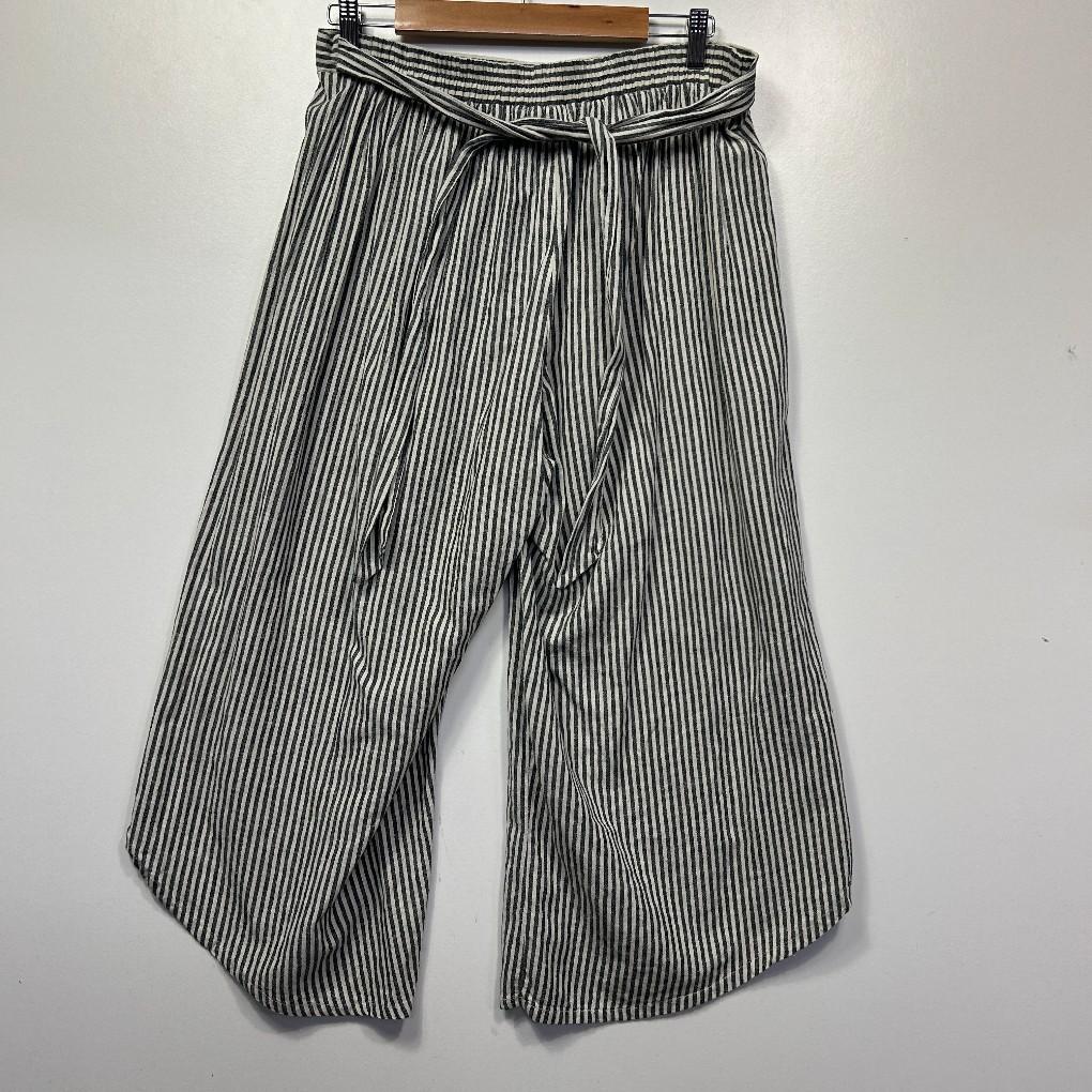 Billabong Grey Striped Cotton Pants - Size 14