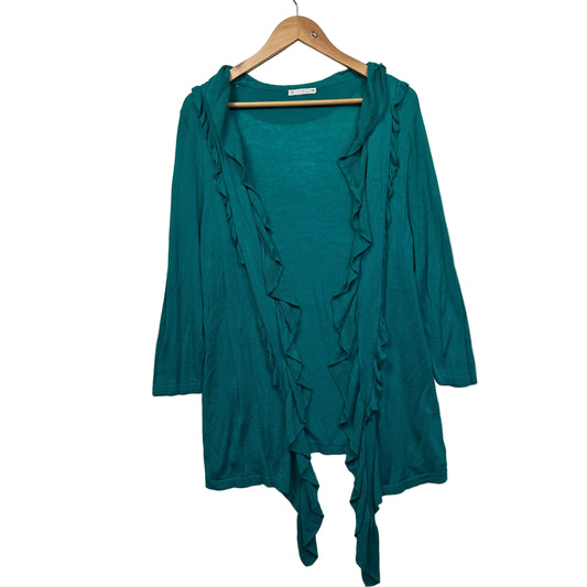 Target Green Teal Cardigan Open Front Knit Top - Size 16