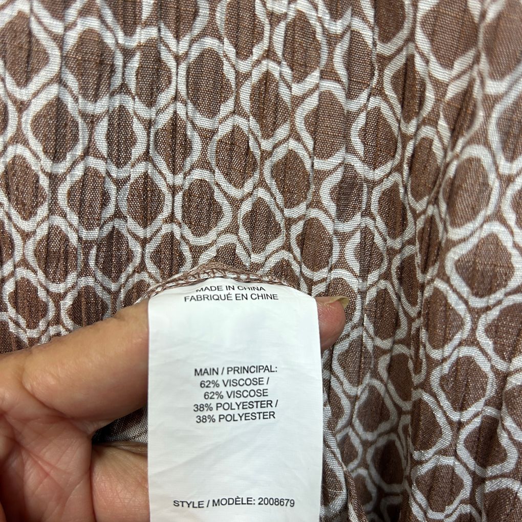 Millers Brown and White Print Top - Size 20