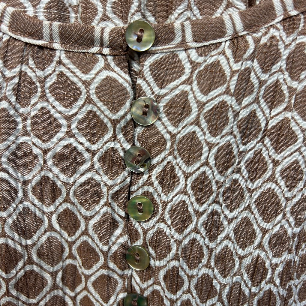Millers Brown and White Print Top - Size 20