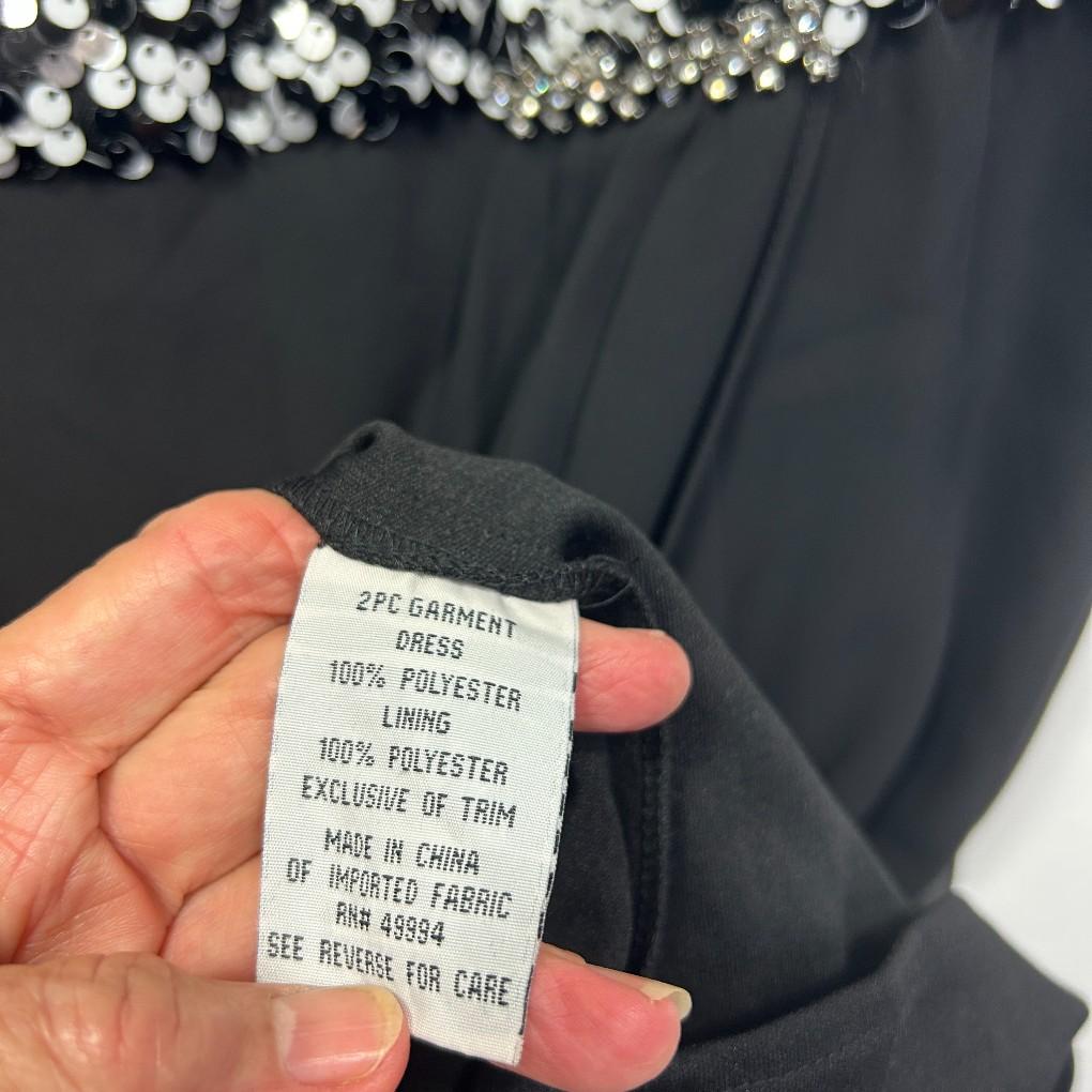 R&M Richards Black Cocktail Sequin Dress - Size 22W