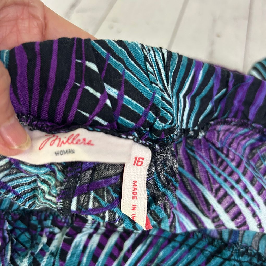 Millers Multicoloured Palm Print Cropped Pants - Size 16
