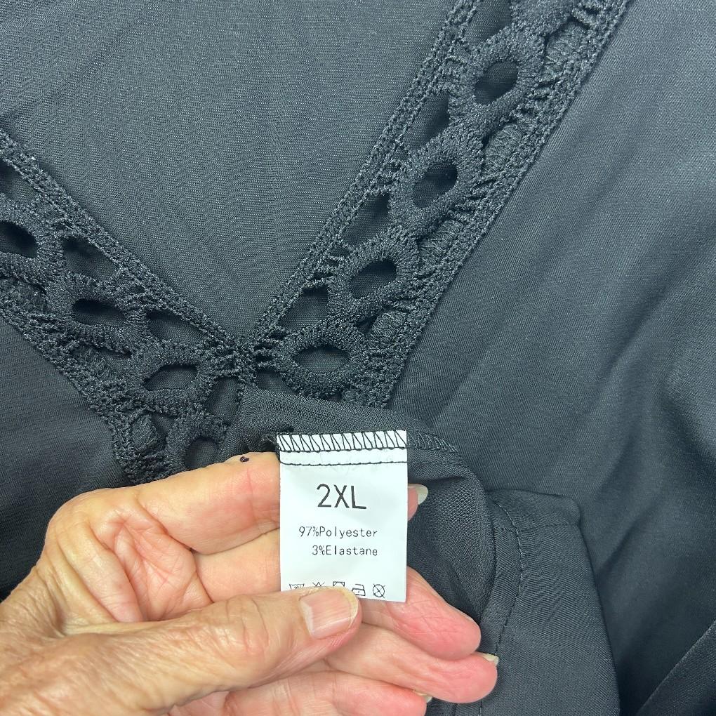 Black Long Sleeve Top - Size 2XL
