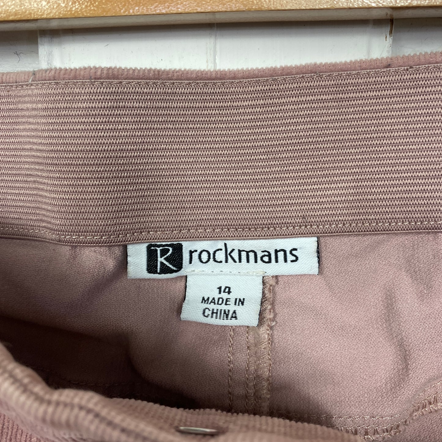 Rockmans Jeans Pants Size 14 Pink Corduroy Elastic Waist