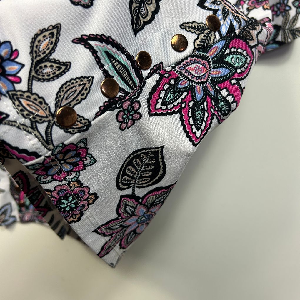 White Floral Top - Size 16