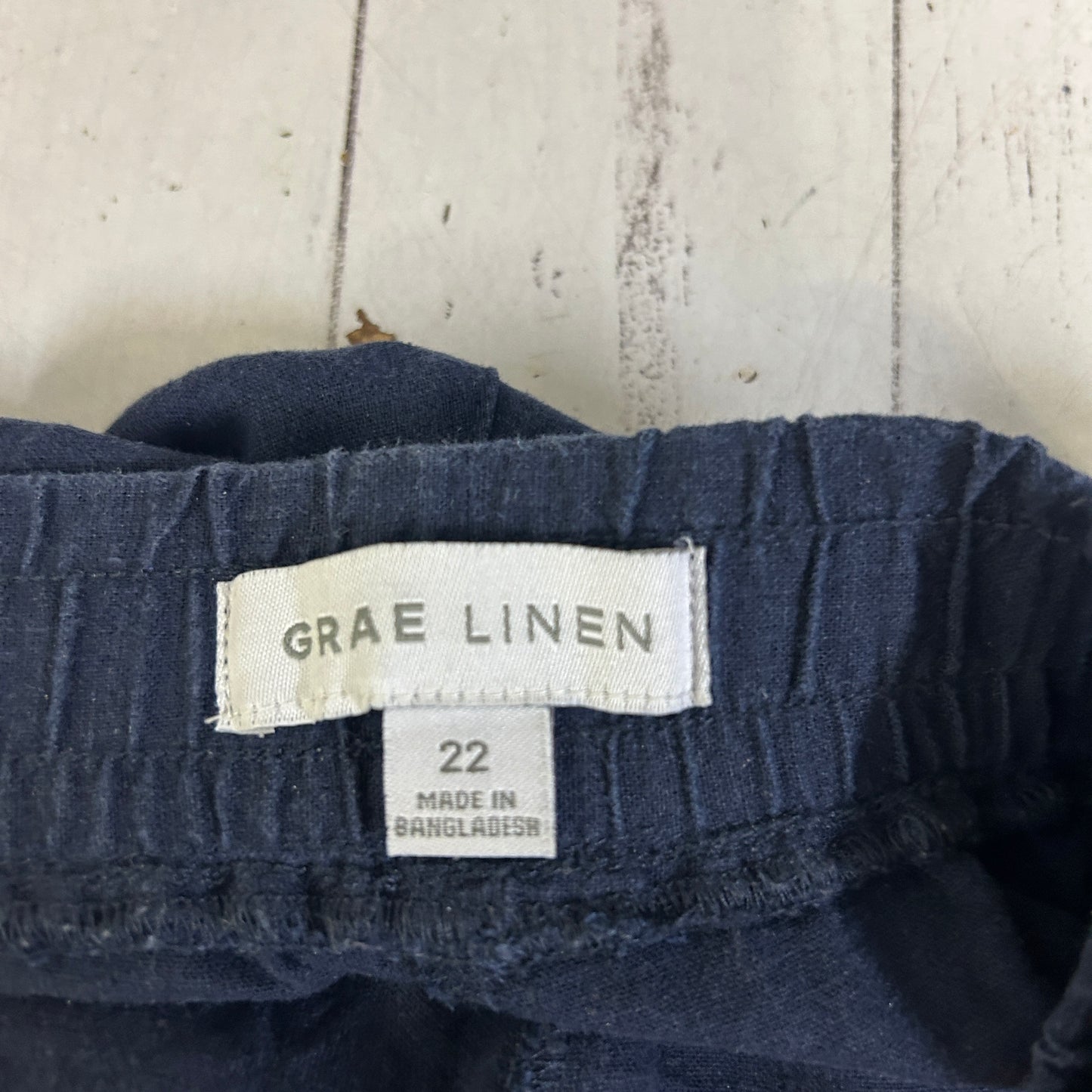 Suzanne Grae Linen Navy Pants - Size 22