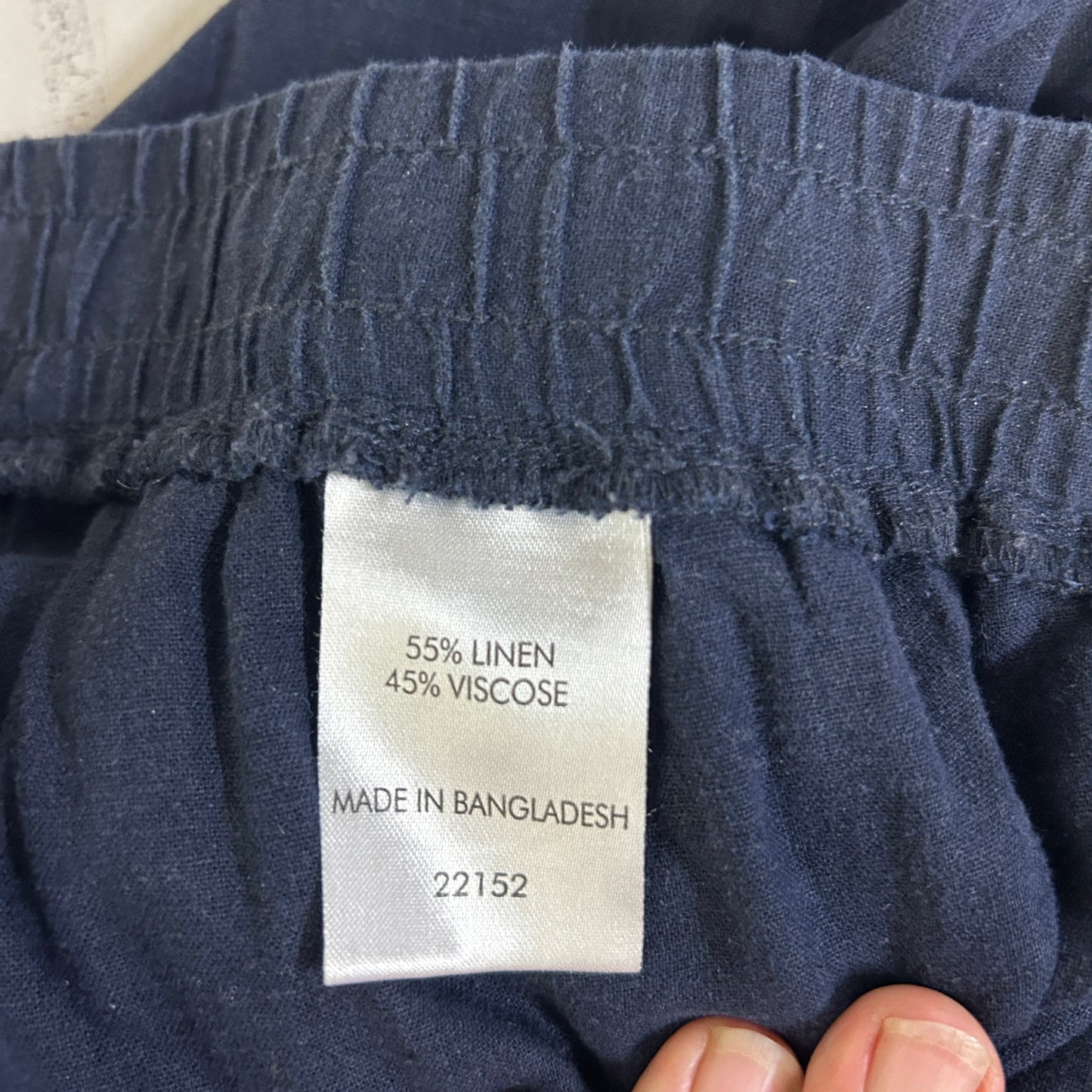 Suzanne Grae Linen Navy Pants - Size 22