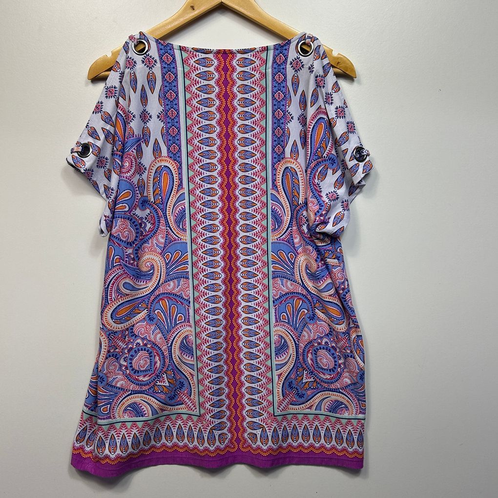 White Paisley Print Top - Size 16