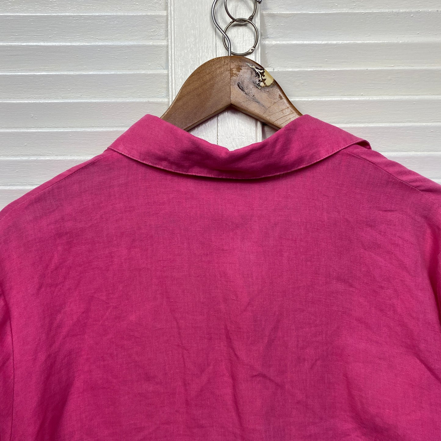 Stiches Australia Linen Top Size 18 Button Up Pink Long Sleeve