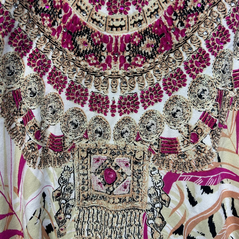 Millers Cream and Pink Print Top - Size 16