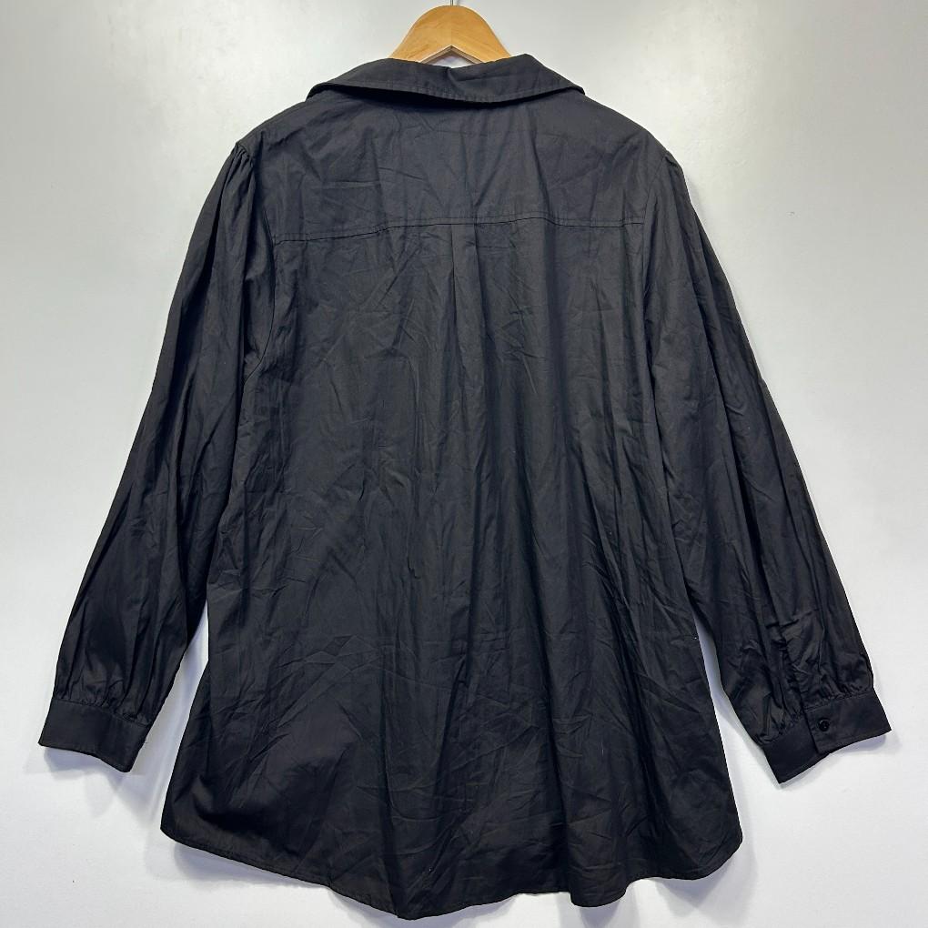 City Chic Black Button Up Long Sleeve Shirt - Size 24/XXL