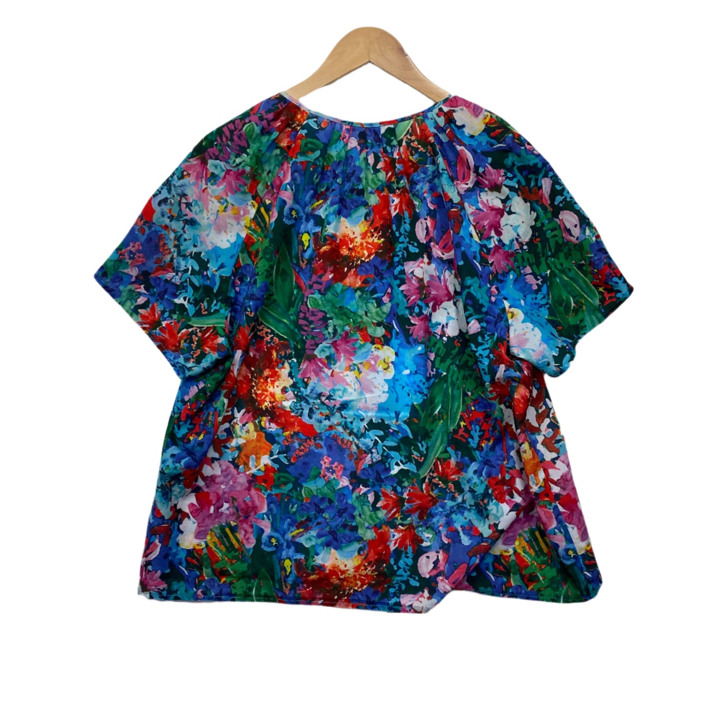 Diana Ferrari Top Size 14 16 Multicoloured Floral Short Sleeve