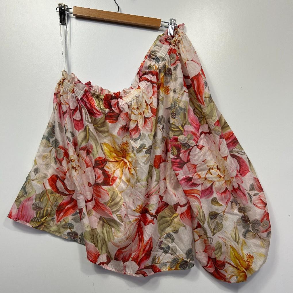 Sheike Floral One Shoulder Billow Sleeve Top - Size 16