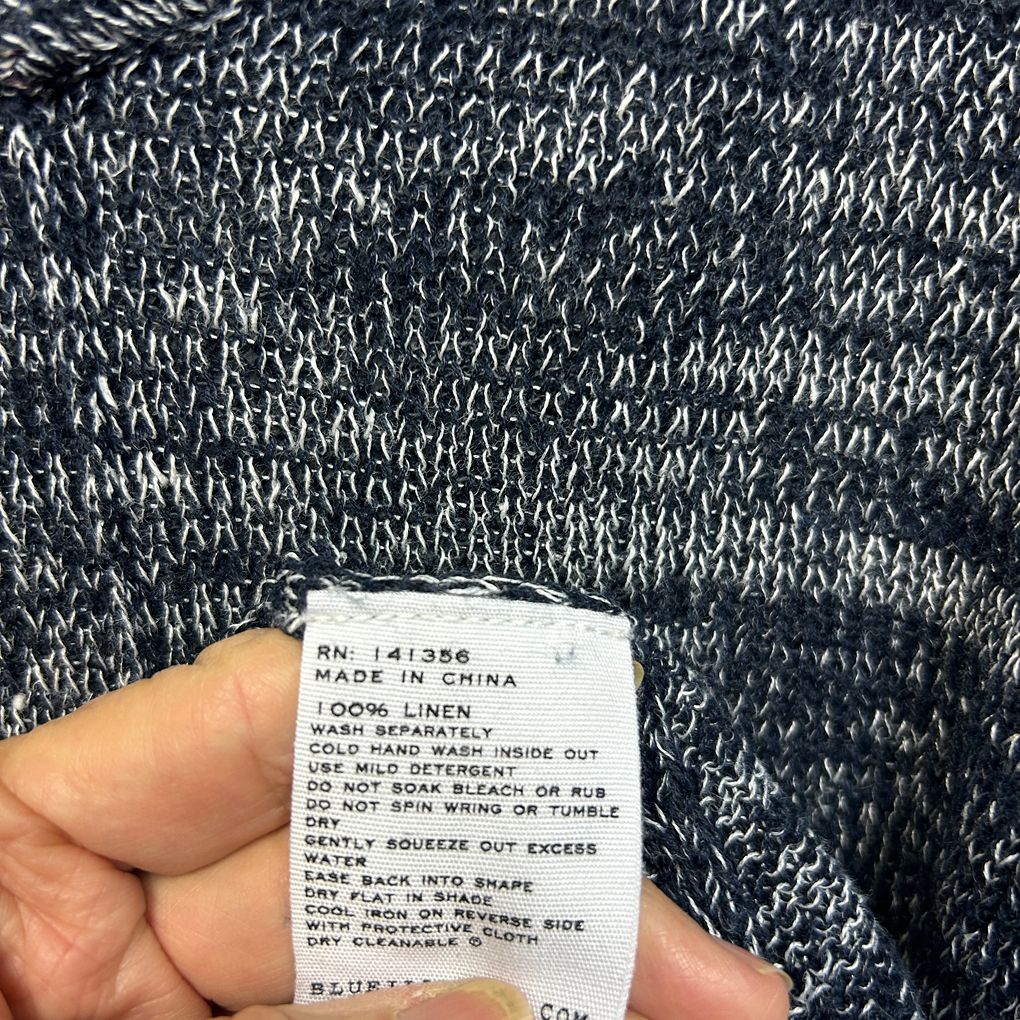 Blue Illusion Navy Linen Top - Size 2L