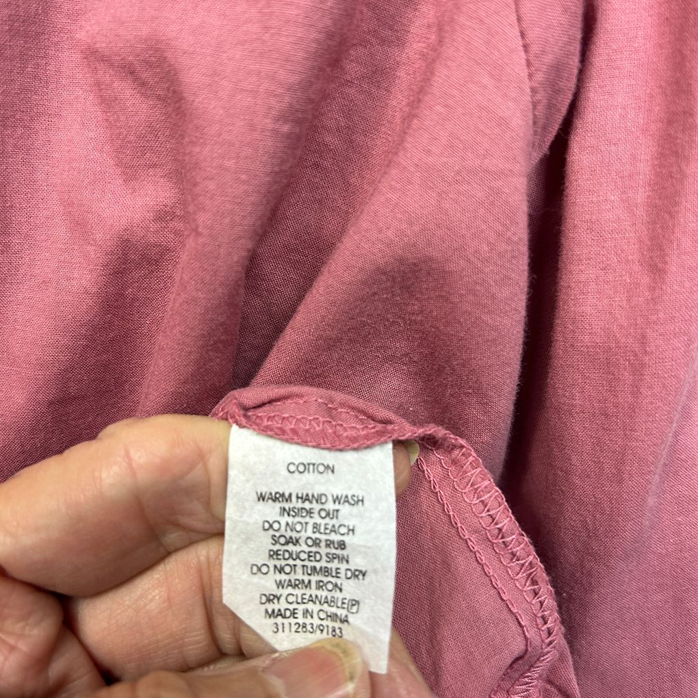 BIB Pink Cotton Embroidered Shirt - Size 16