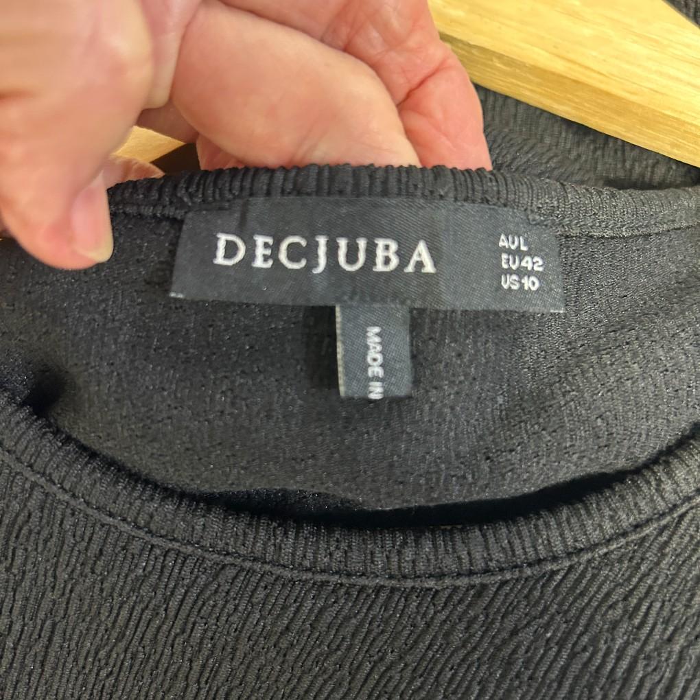 Decjuba Black Fauz Wrap Dress - Size 14