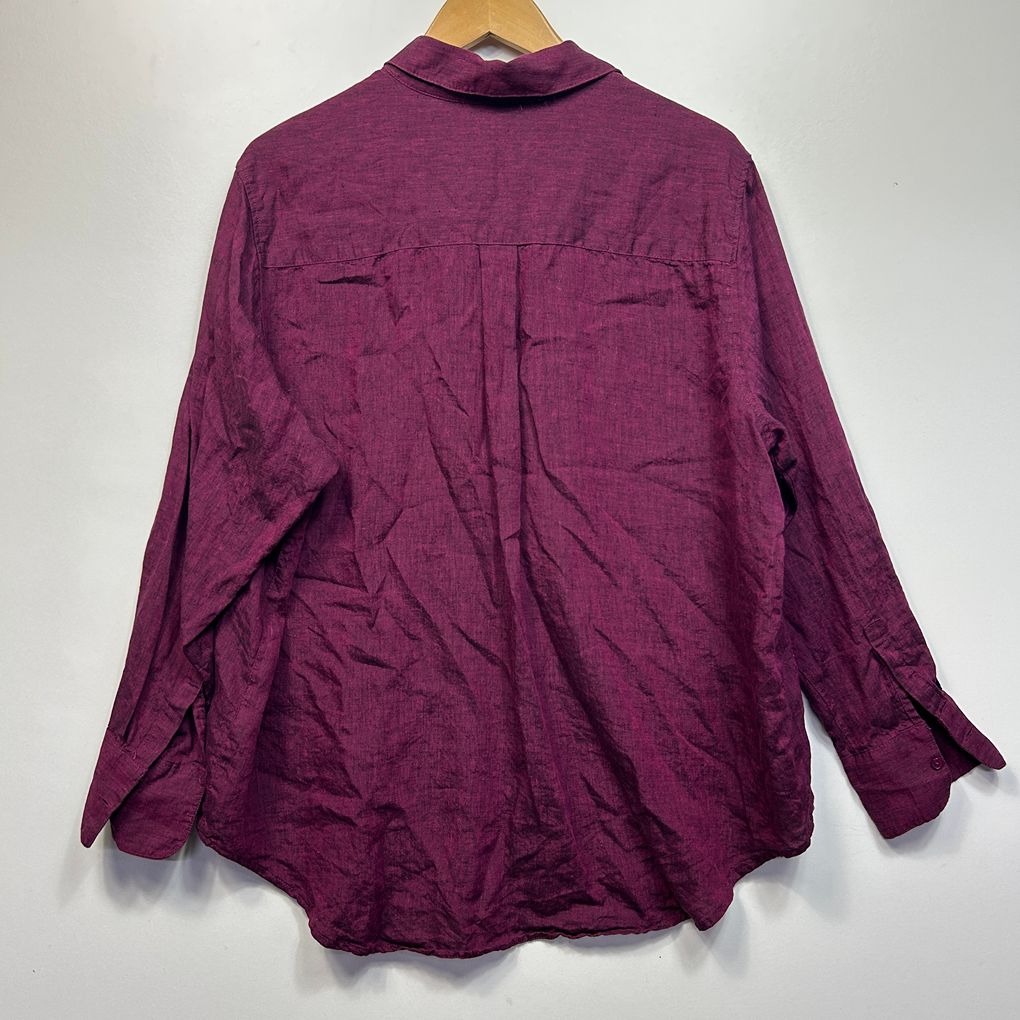 Target Magenta Linen Shirt - Size 16
