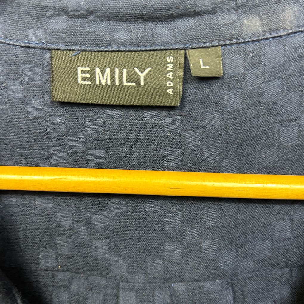 Emily Adams Navy Cotton Shirt - Size 16/18/L