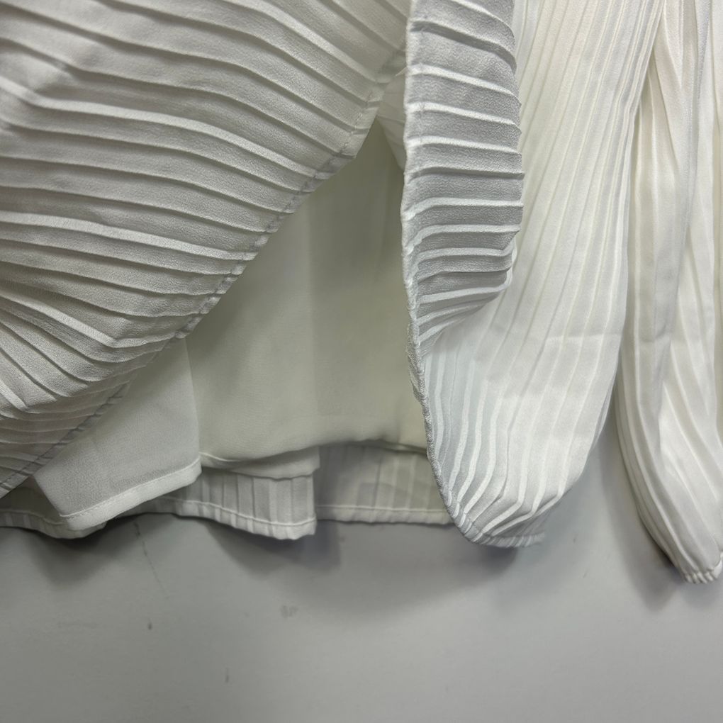Basque White Pleated Top - Size 16W