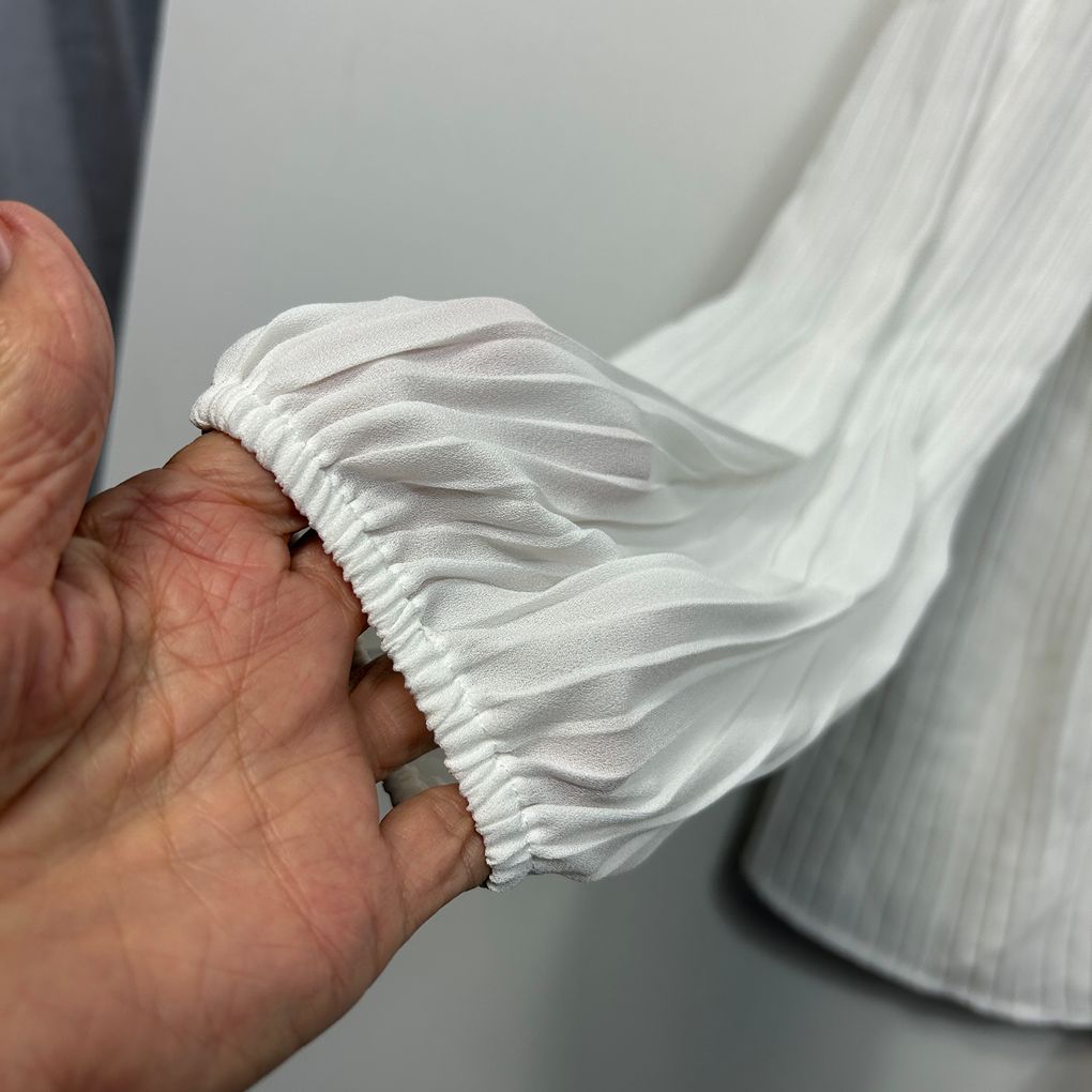 Basque White Pleated Top - Size 16W