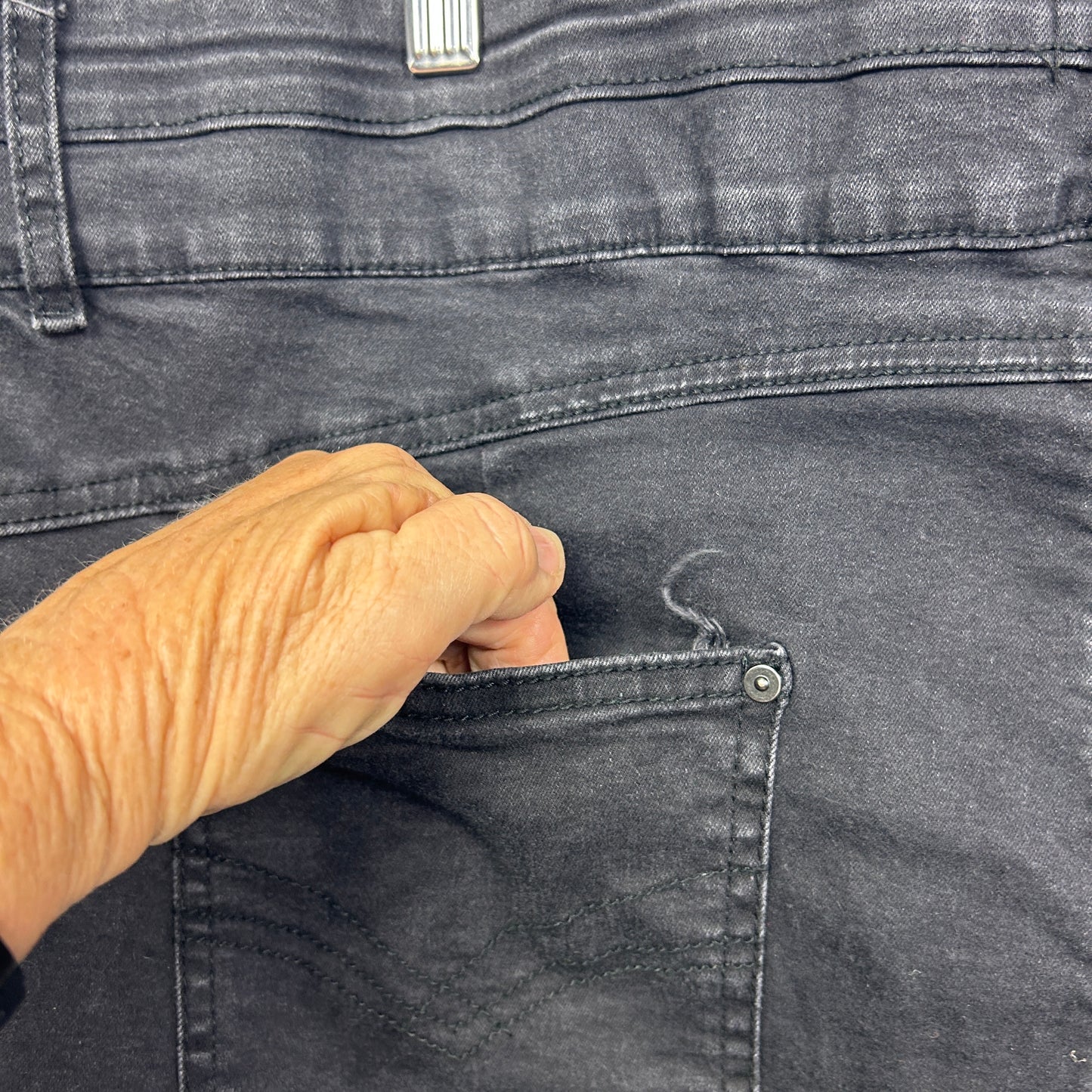 Autograph Black Elastic Waist Jeans - Size 24