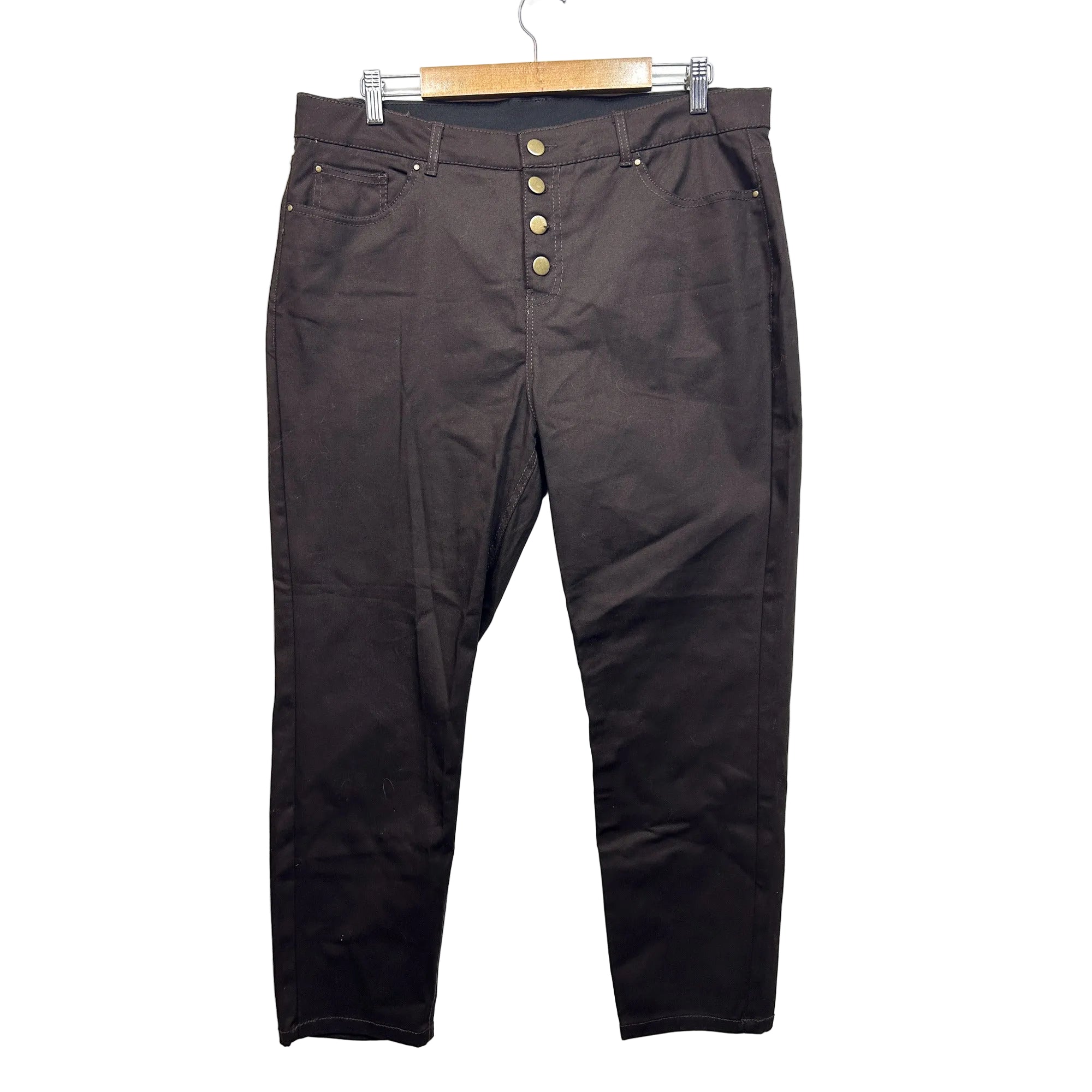 Rockmans Brown Cotton Jeans Pants - Size 18