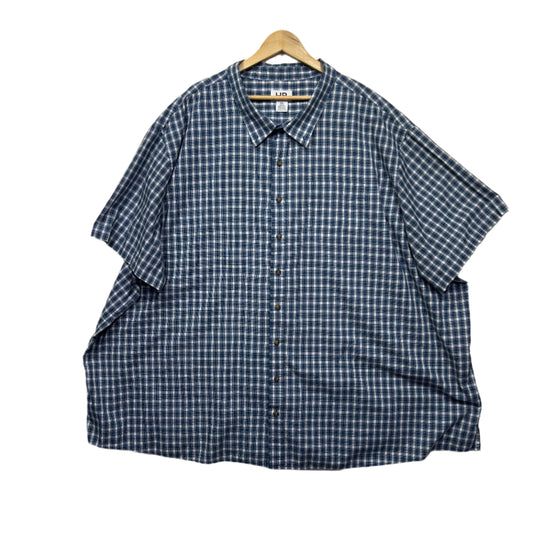 HB Shirt Mens Size 6XL Short Sleeve Blue Check