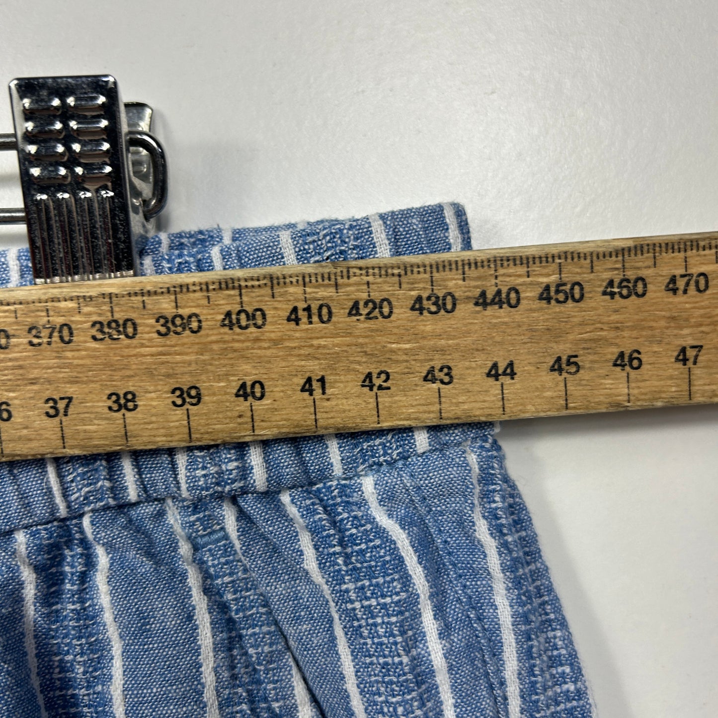 Regatta Striped Blue Linen Shorts - Size 14