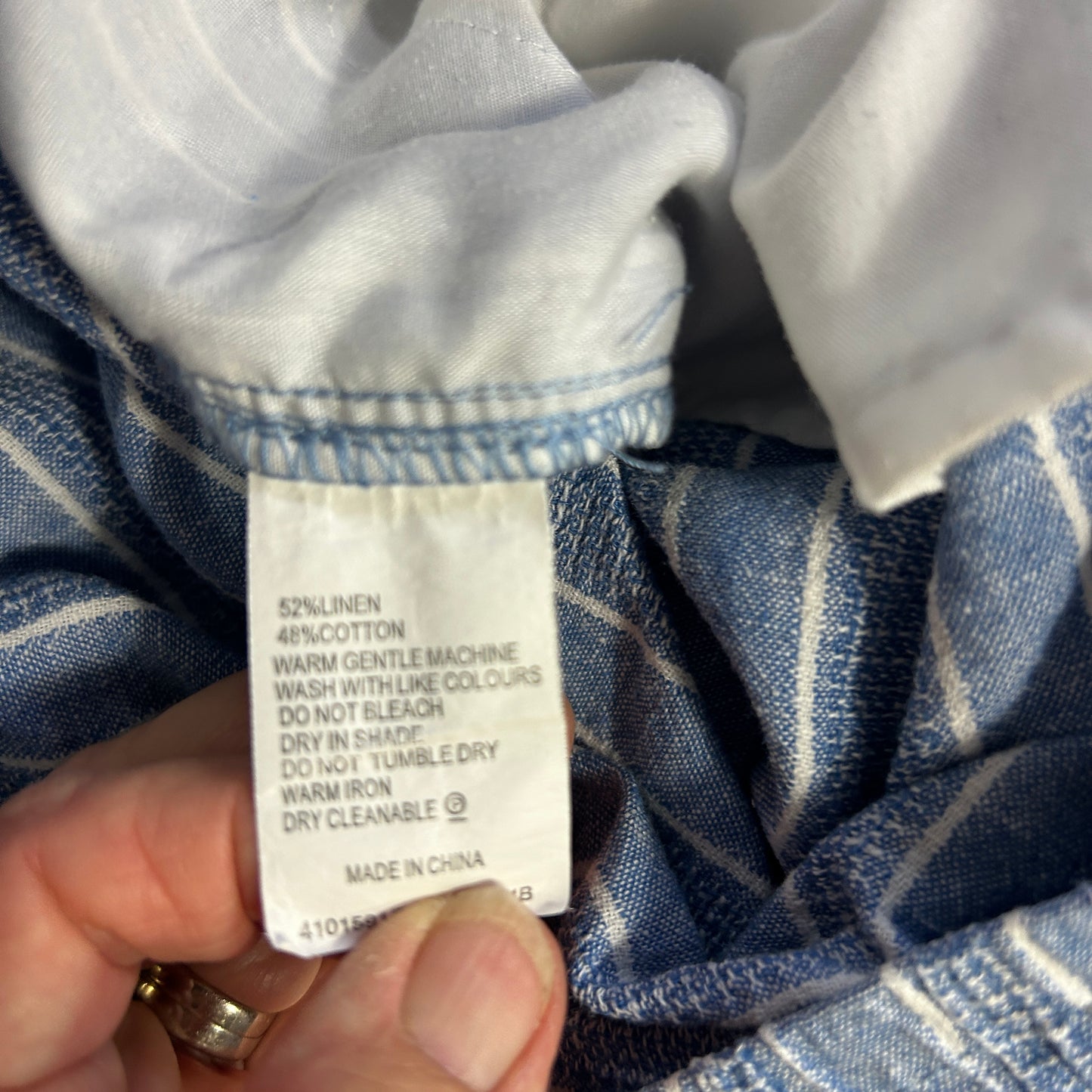 Regatta Striped Blue Linen Shorts - Size 14