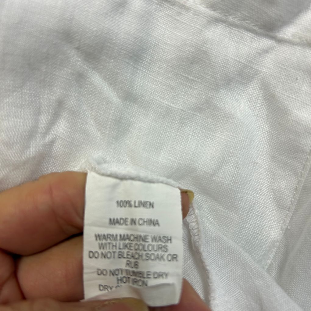 Basque White Linen Shirt - Size 18W