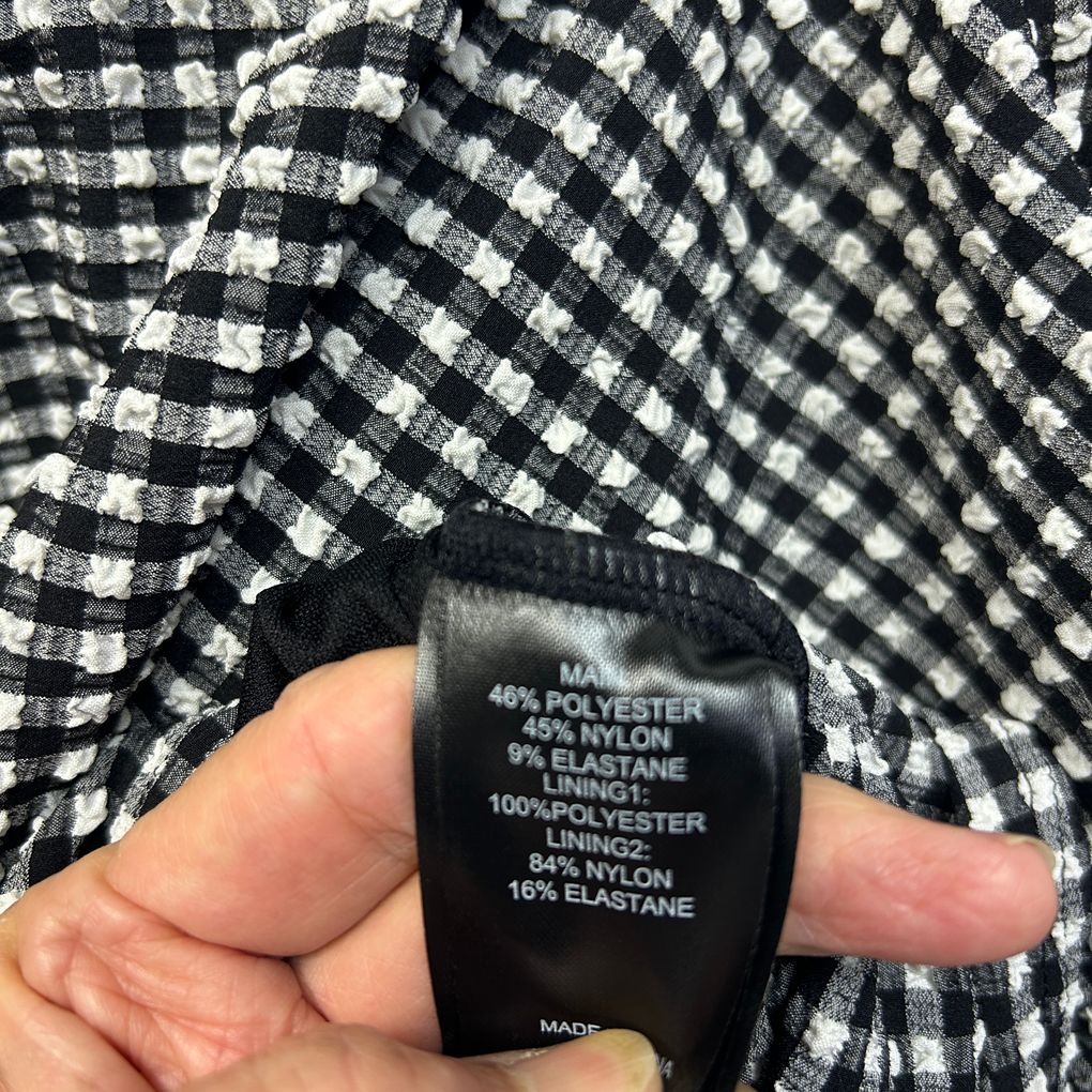 Taking Shape Black Gingham Swim Tankini Top - Size 22