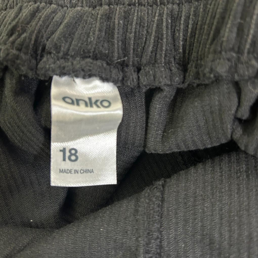 Anko Black Cord Skirt - Size 18