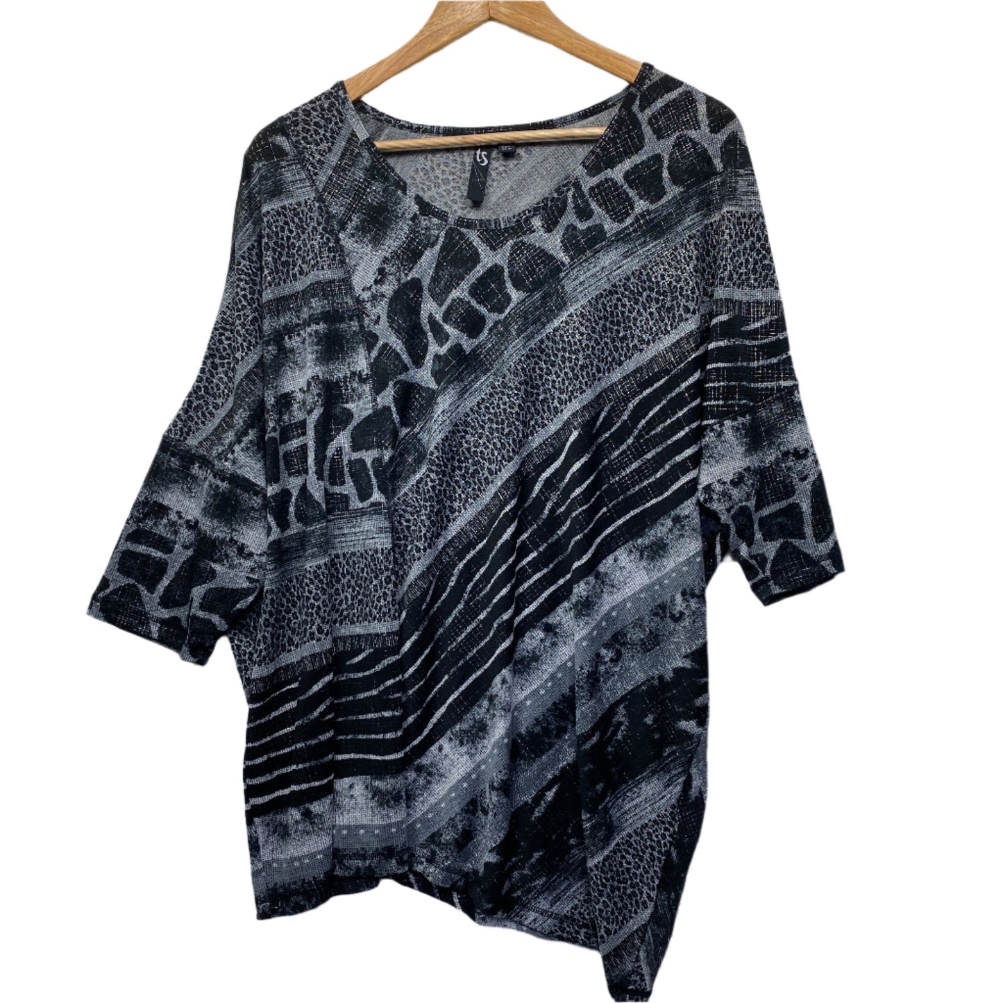 Taking Shape Tunic Top Size 16 Small Grey Dolman Sleeve