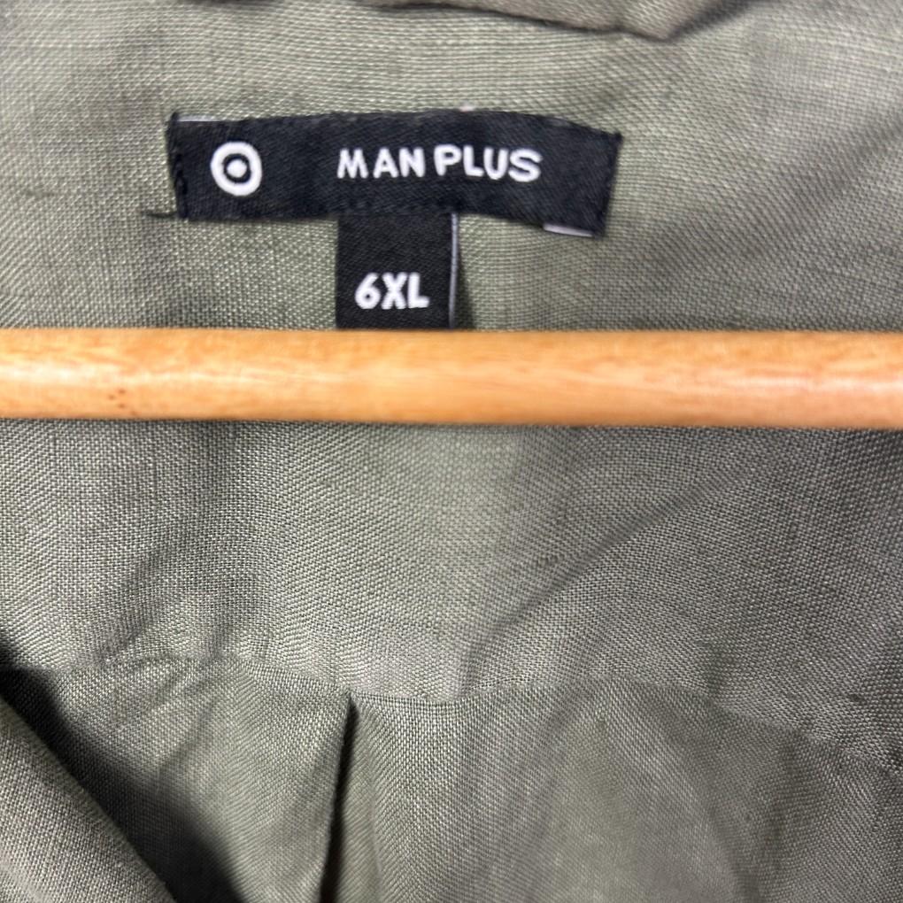 Target Man Plus Olive Linen Shirt - Size 6XL