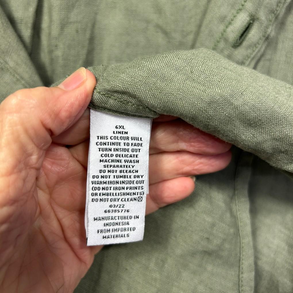 Target Man Plus Olive Linen Shirt - Size 6XL