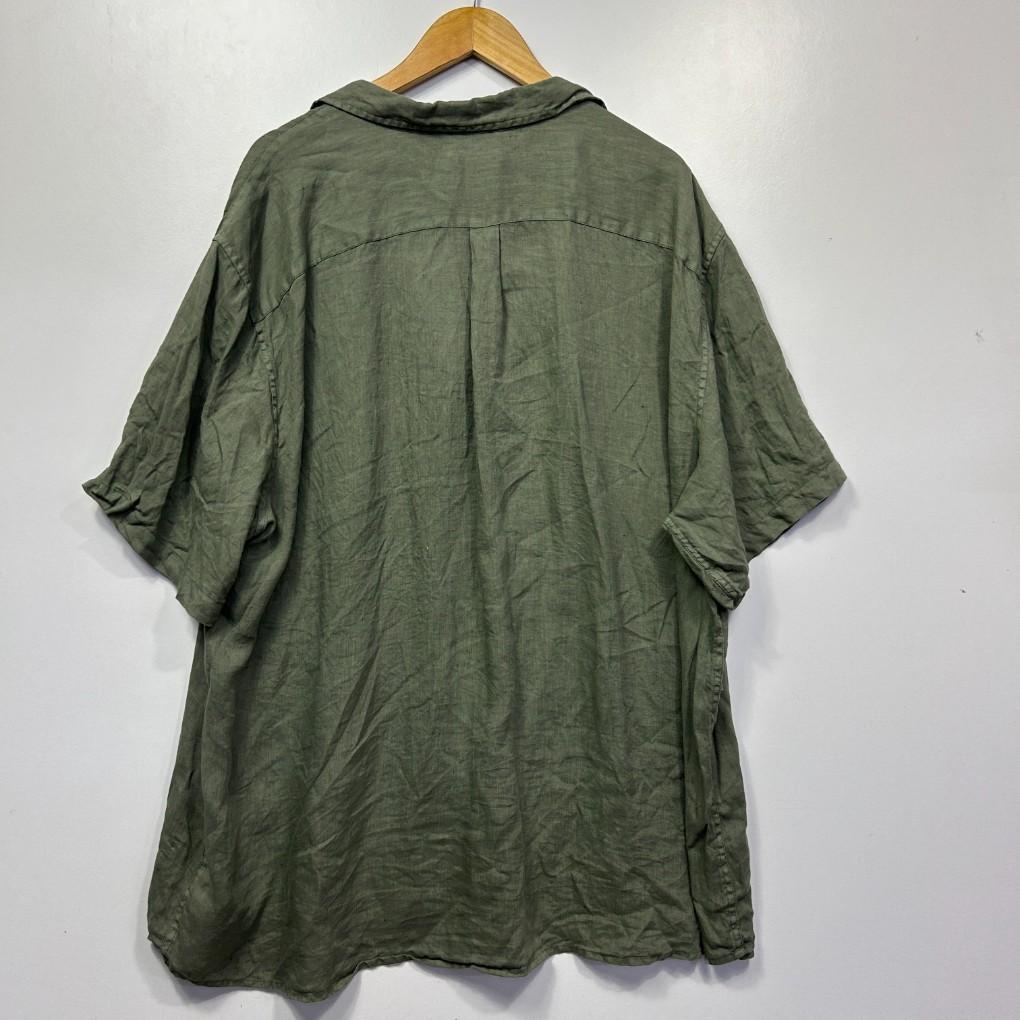 Target Man Plus Olive Linen Shirt - Size 6XL
