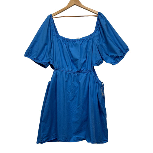Cotton On Dress Size 24 Blue Short Sleeve Cut Out Waist