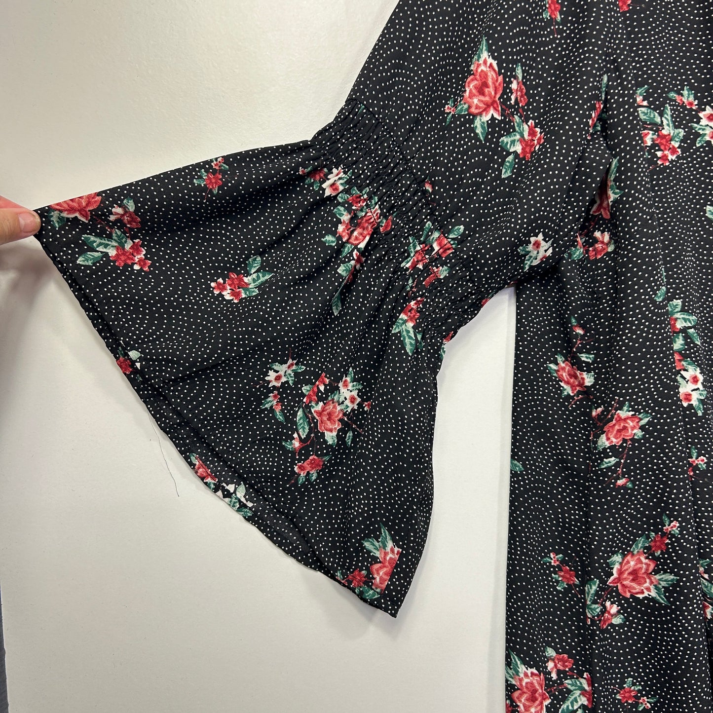 Autograph Black Floral Print Top - Size 20