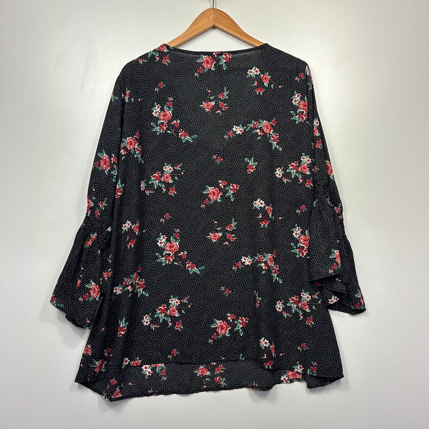 Autograph Black Floral Print Top - Size 20