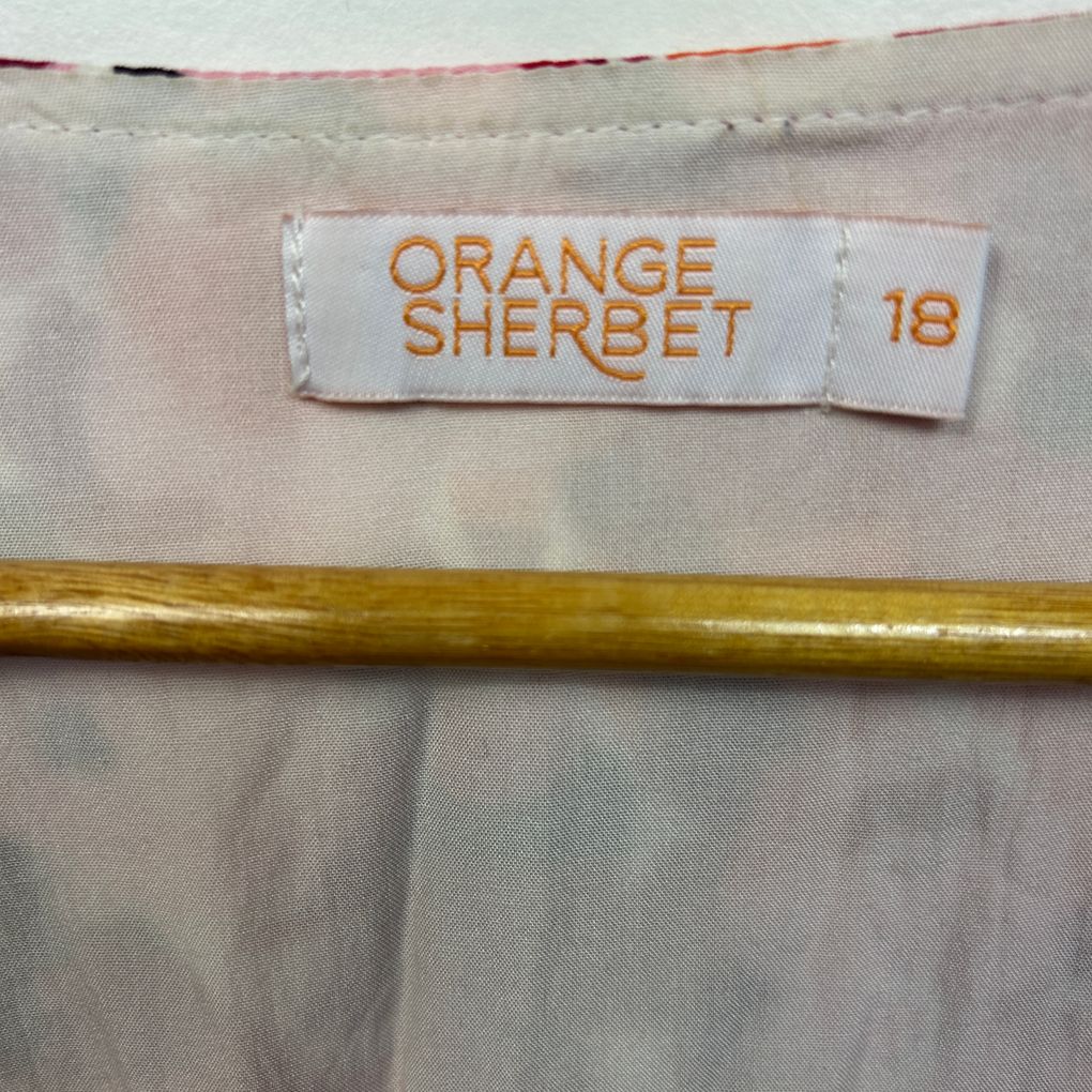 Orange Sherbet Pink Floral Top - Size 18
