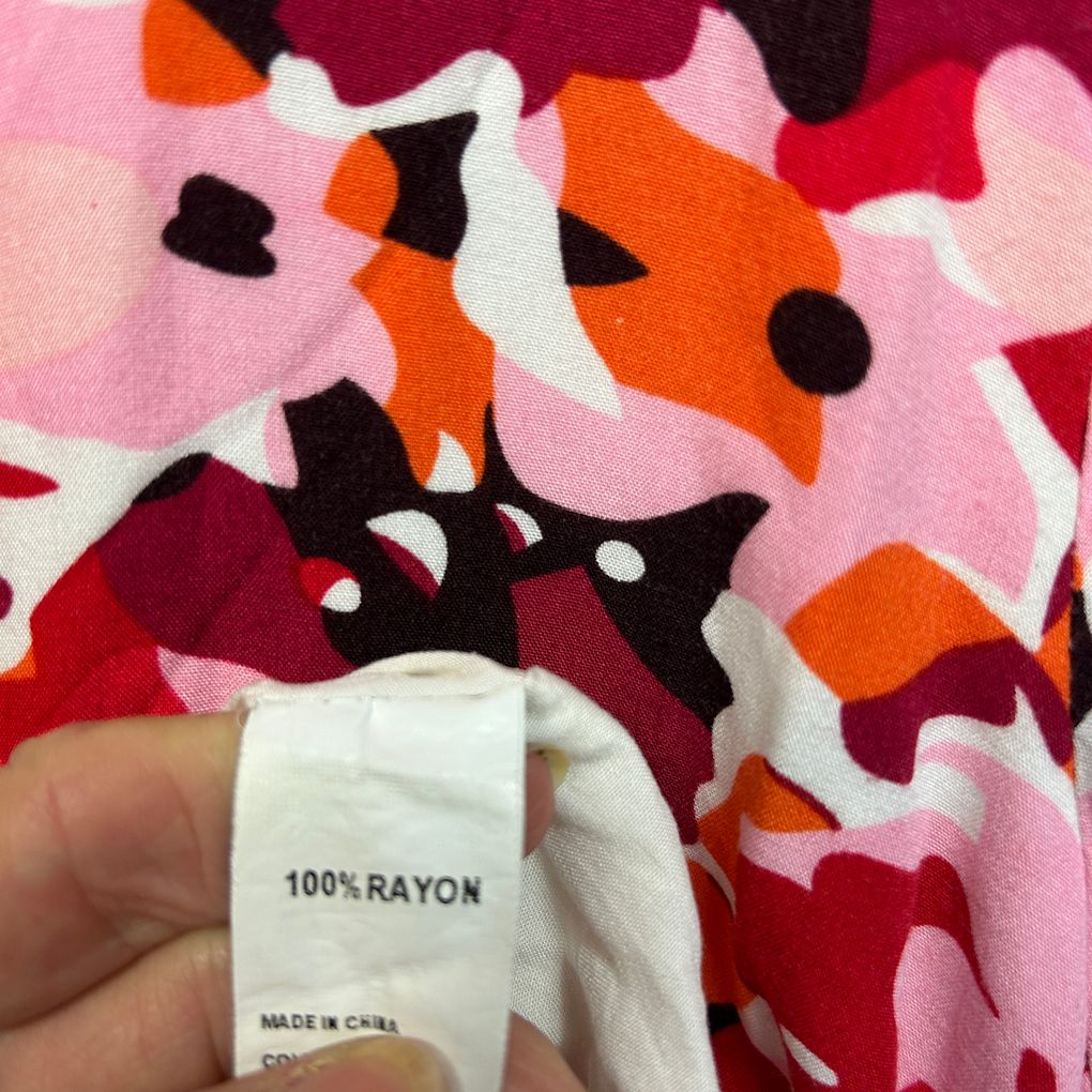Orange Sherbet Pink Floral Top - Size 18