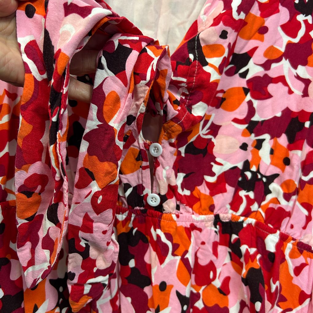 Orange Sherbet Pink Floral Top - Size 18