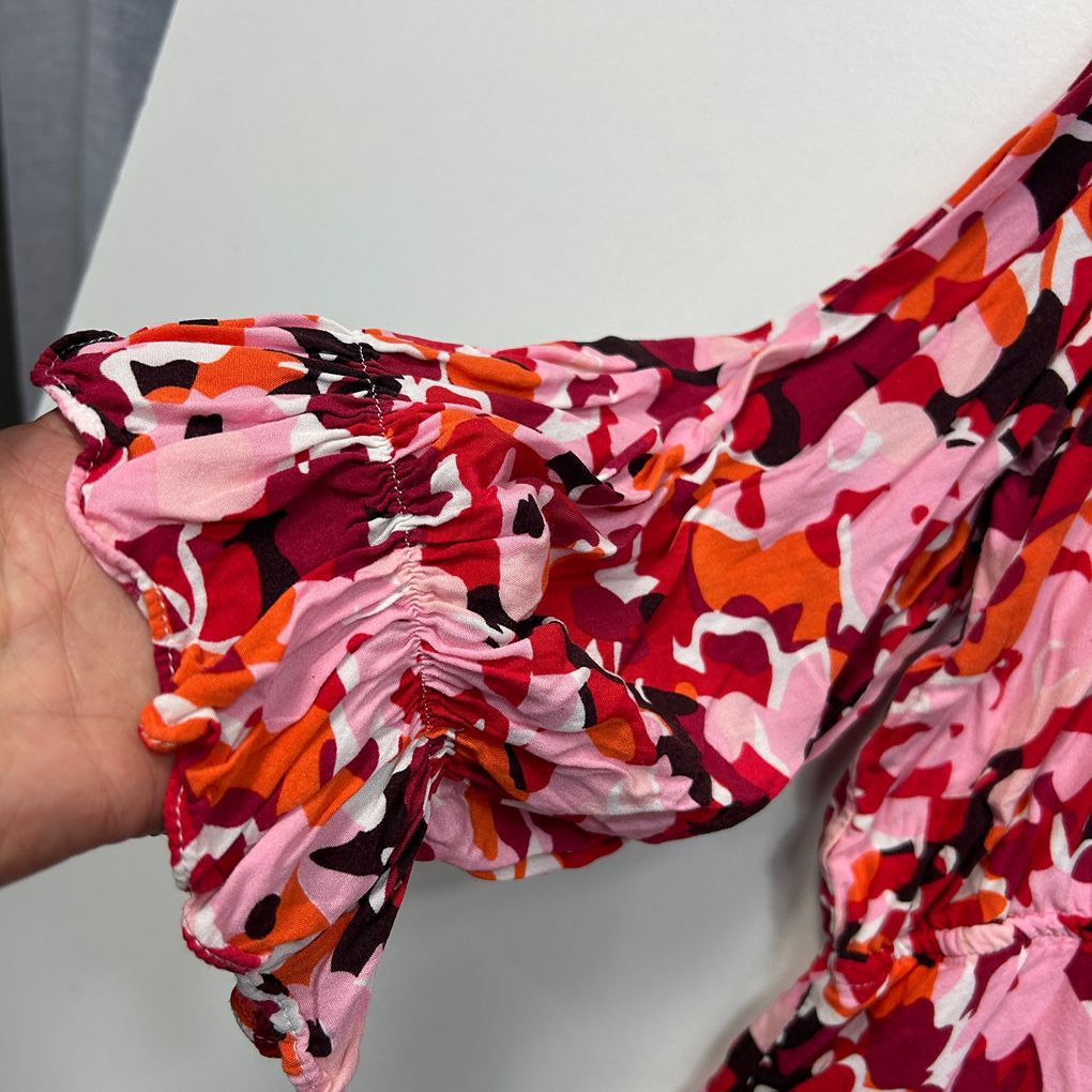 Orange Sherbet Pink Floral Top - Size 18
