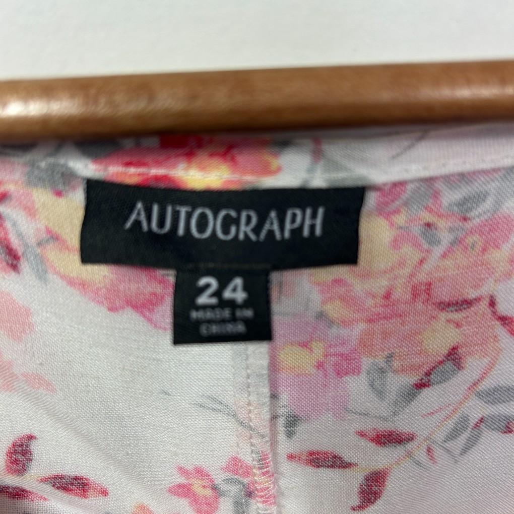 Autograph Pink Linen Top - Size 24